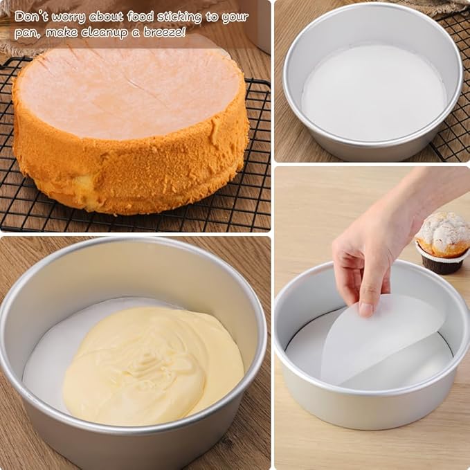 BYKITCHEN 7 Inch Parchment Paper Rounds, Set of 220, Burger Patty Paper/Hamburger Press Paper, Non Stick Pre-cut Round Parchment Paper for Cake Pan, Springform Pan, Smash Burger Press and More