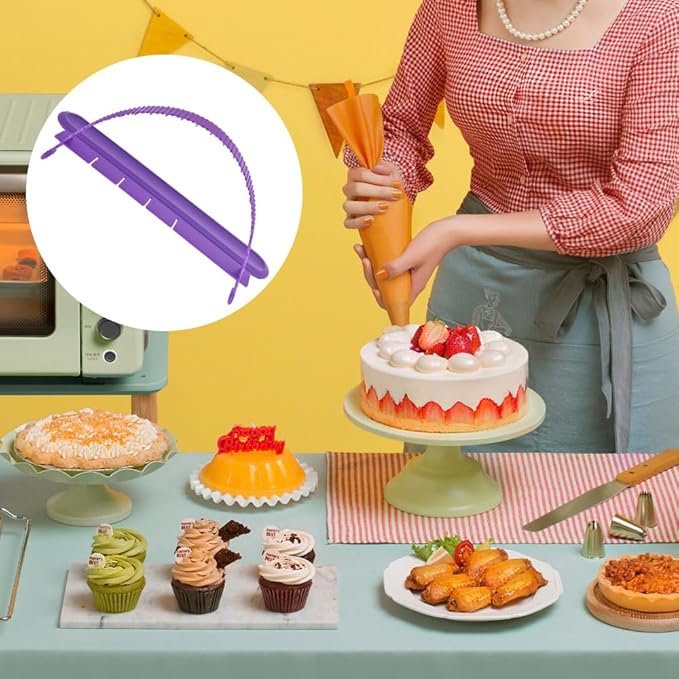 5PCS Cake Arch Guide Tool, Cake Curved Decorating Tools, Fondant Tool Cake Swag Marker, Convenient for Beginners to Use