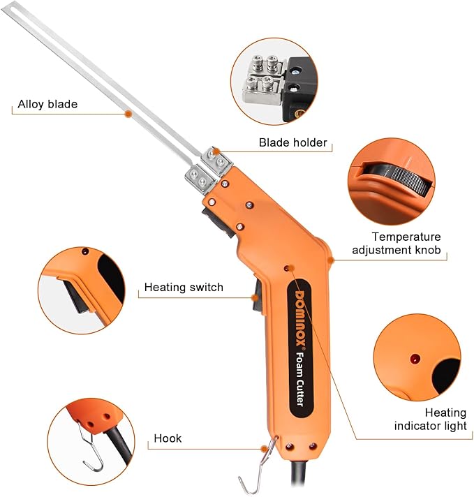 Hot Knife Foam Cutter, Styrofoam Cutter with Accessories, Professional Foam Cutting Tool for EPP, EPS, XPS, EVA, EPE, PU, KT Board, Sponge, Nylon