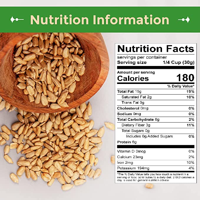 Sincerely Nuts Sunflower Seed Kernels Raw (No Shell) (2lb bag) | Delicious Antioxidant Rich Snack | Source of Protein, Fiber, Essential Vitamins & Minerals | Vegan and Gluten Free