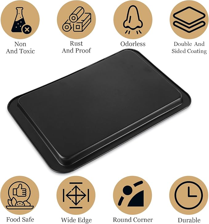 6 Pack Quarter Baking Sheets Big 9x13 Baking Pans Set NonStick Cookie Sheets for Baking Dish 1/4 Sheet Pan for Cooking Sheets for Oven Tray Rectangle Cake Pan Metal Non Stick Brownie Bakeware