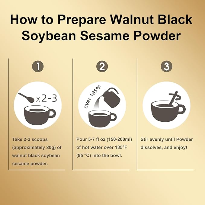 I WUGU Walnut Black Soybean Sesame Powder, Plant-Based Meal Replacement Shake Powder, Healthy Breakfast Instant Drink , Low GI Food, High in Calcium, Protein and Fiber, Non-GMO, Vegan, No Artificial Flavors, Colors or Sweeteners, 19.25 oz (546g)