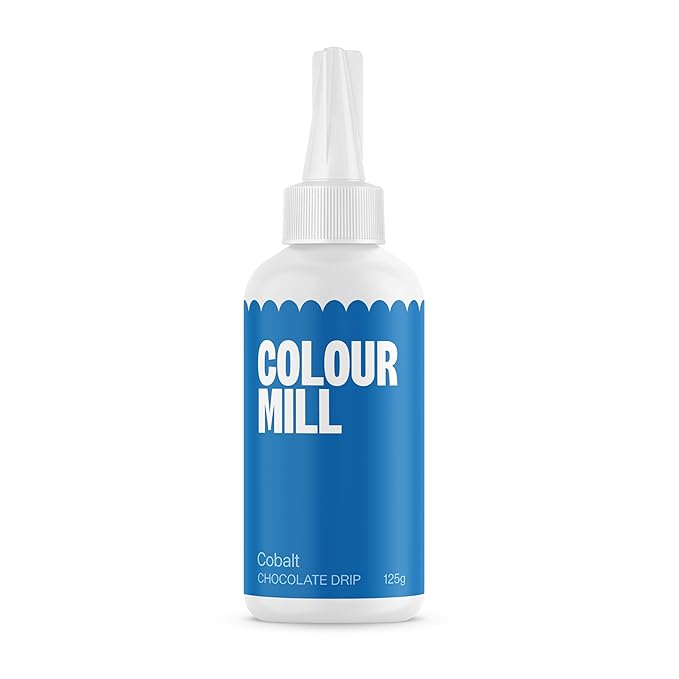 Colour Mill Chocolate Drip Easy-Melt Drizzle for Desserts, 125 Grams Cobalt