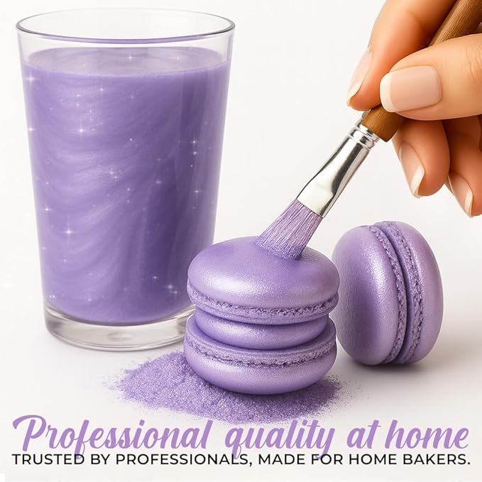 Luster Dust Edible Cake Decorations, Lavender Edible Luster Dust for Cupcake Decorations, Cake Drip, Lavender Edible Paint for Cakes and Light Purple Food Coloring, Edible Luster Dust for Drinks