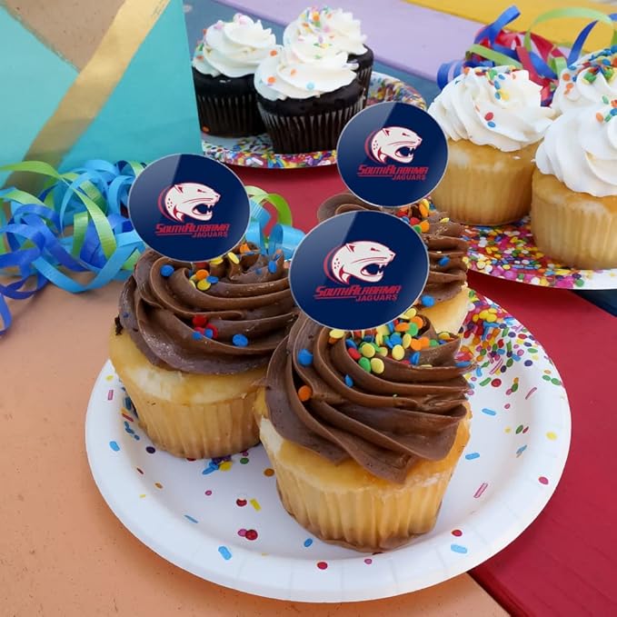 Univeristy of South Alabama Primary Cupcake Picks Toppers Decoration Set of 6