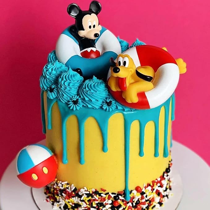 Mickey Sprinkles for Baking and Cake Decorating - Mouse Cake Decoration Edible and Fancy Cake Sprinkles and Toppings - Red Black White Yellow Jimmies, Nonpareils, Pearls with Star and Mouse Sprinkles