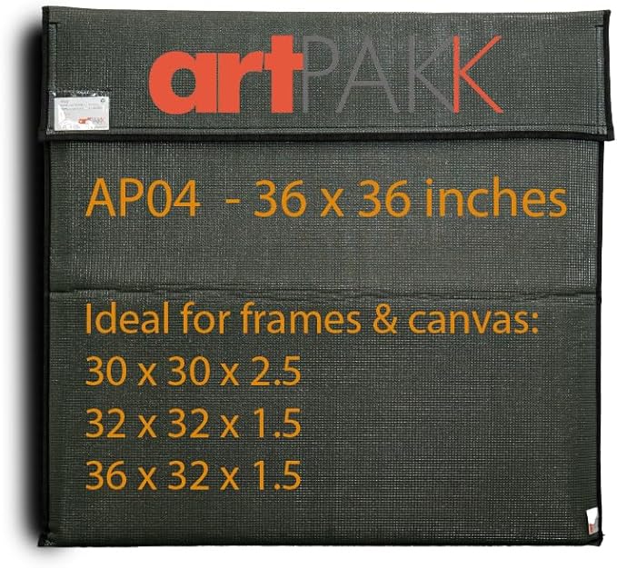 Art Bags (AP04-36 1/2" x 36 1/2") - Strong • Shock-Absorbent • Reusable • Non-Toxic • Waterproof • Acid-Free Lining - Long-Term Art Storage + Shipping + Protection Solution (Color May Vary)