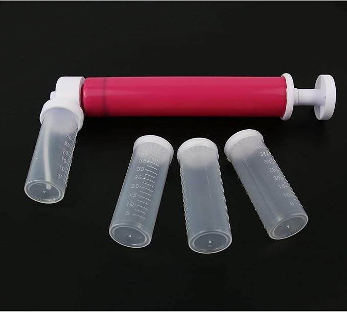 Rainmae Manual Airbrush for Decorating Cakes, DIY Baking Tools with 4pcs Cake Spray Tube for Kitchen DIY Baking Cake Cupcakes Cookies and Desserts Decorating Cake Icing Coloring Tool, Kitchen Supplies