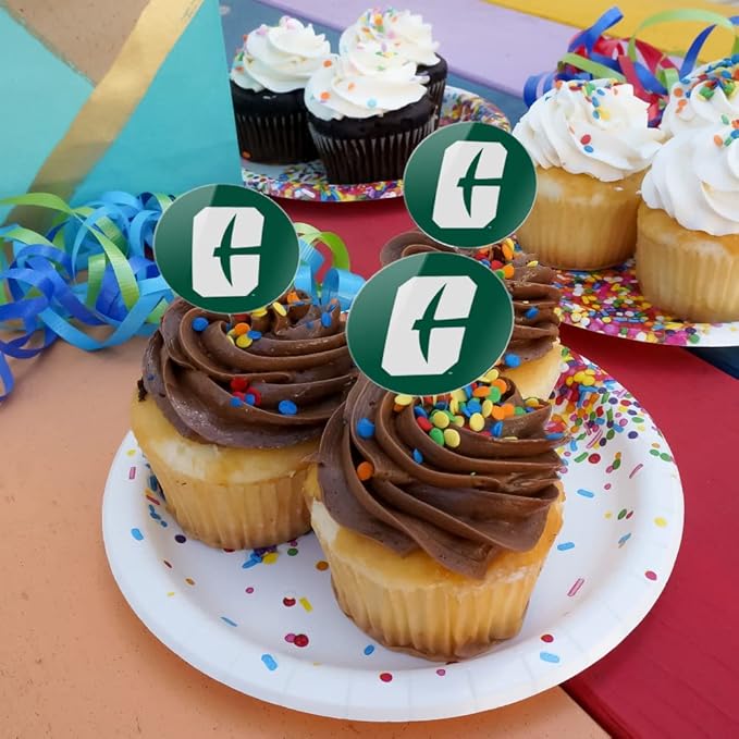 UNC Charlotte Primary Logo Cupcake Picks Toppers Decoration Set of 6