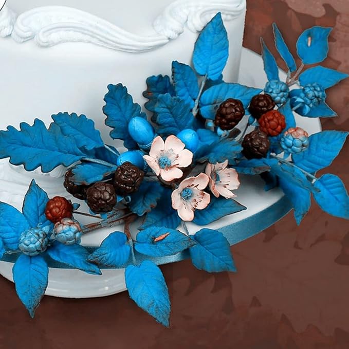 Leaf Silicone Mold Rose Flower Fondant Molds DIY Cake Decorating Tools Sugarcraft Candy Resin Clay Chocolate Gumpaste Moulds (4.2 x 3.28 x 0.24 inches)