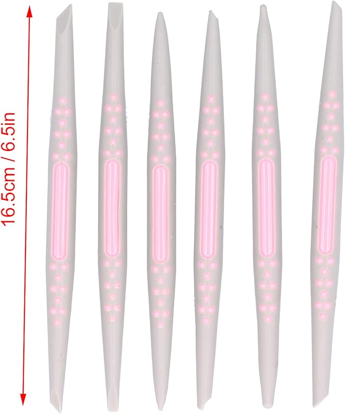 AUNMAS 6Pcs Fondant Cake Decorating Tools, Plastic Fondant Carving Sculpting Pen Set, Sugar Modeling Shaper Decor Tool for DIY Handcrafts Details Carving
