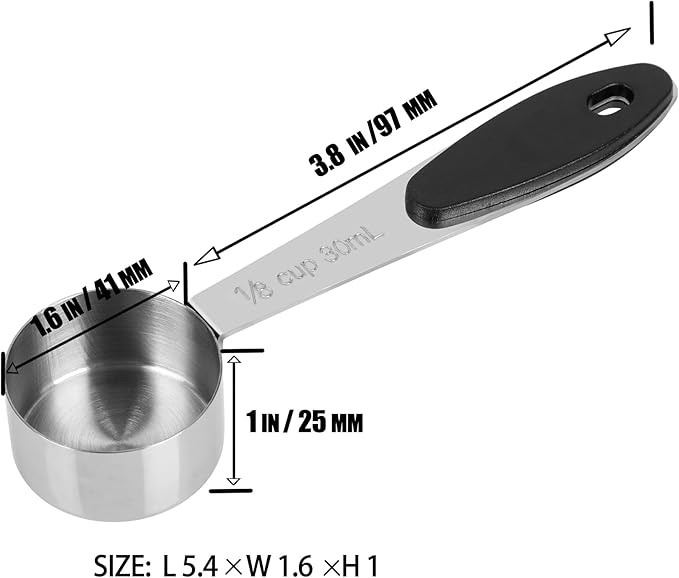 1/8 Cup Magnetic Grips Stainless Steel Measuring Cup -1PCS
