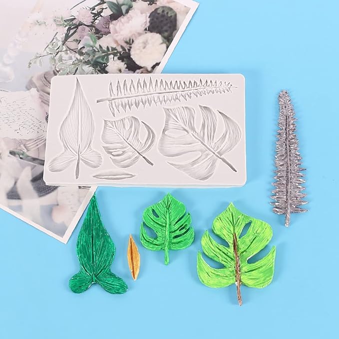 Leaf Silicone Mold Rose Flower Fondant Molds DIY Cake Decorating Tools Sugarcraft Candy Resin Clay Chocolate Gumpaste Moulds (2011.20.8CM)