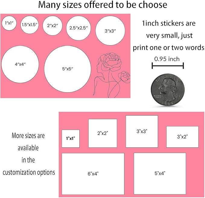 Custom Sticker Rolls Labels Personalized Any Logo, Picture, Text Customized Name Labels 100-500pcs Waterproof (rectanglaur)