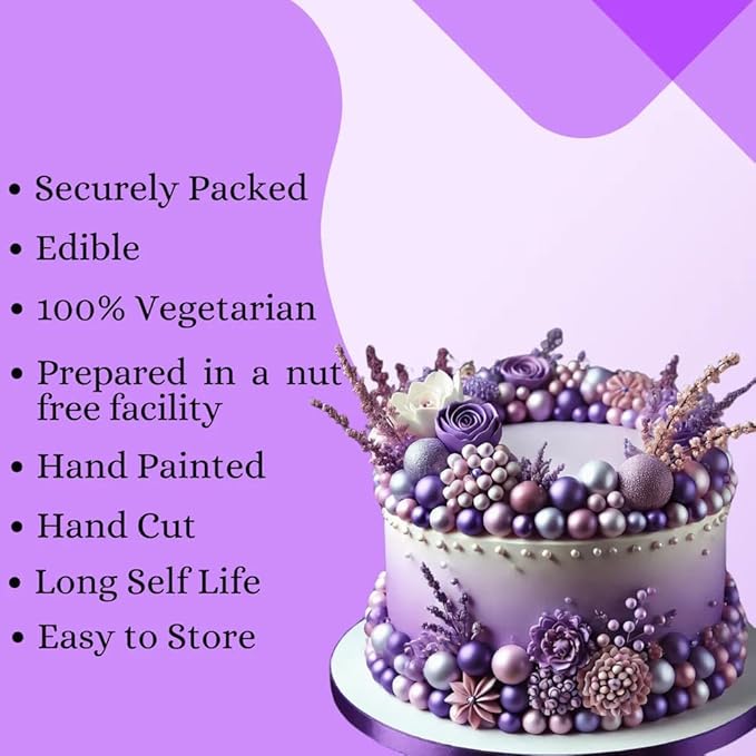 Confect Purple Disco Ball Cake Sprinkles – Edible Decorative Pearls & Irish Purple Shimmer Sprinkle Mix for Cakes, Cupcakes, Cookies | Love Sprinkle Blend | Vegan, Gluten-Free, Nut-Free, Soy-Free, Dairy-Free, Palm Oil-Free - 4.2 Oz