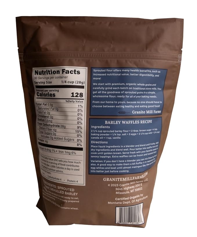 Granite Mill Farms Sprouted Organic Barley Flour, 30 oz