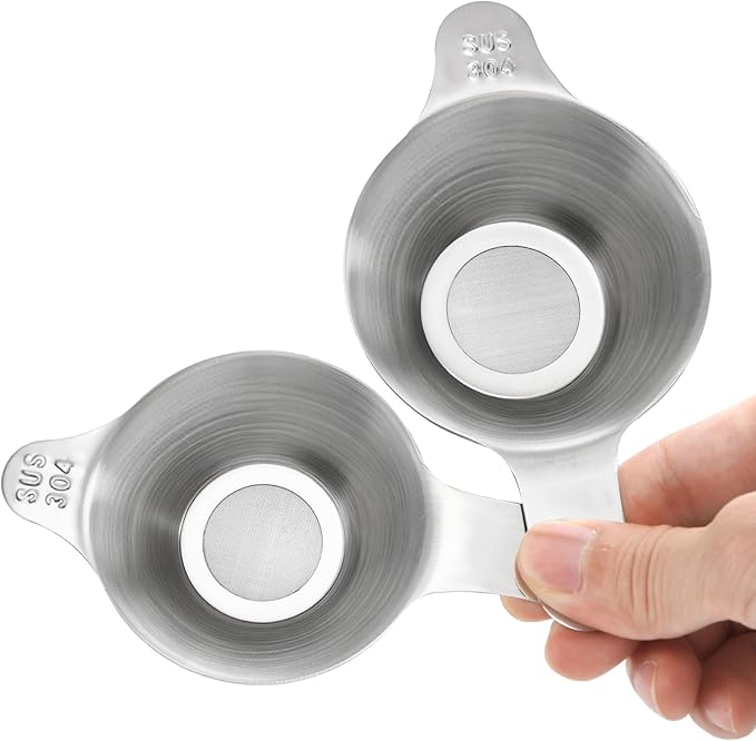WUWEOT 6 Pcs Different Size Tea Infuser, 304 Stainless Steel Mini Fine Mesh Strainer, Coffee Filter with Double Handles for Hanging on Teapots, Mugs, Cups to Steep Loose Leaf Tea and Coffee