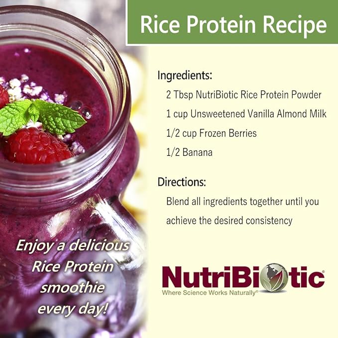 NutriBiotic – Chocolate Rice Protein, 3 Lb (1.36kg) | Low Carb, Vegetarian & Keto-Friendly Raw Protein Powder | Grown & Processed Without Chemicals, GMOs or Gluten | Easy to Digest & Nutrient-Rich