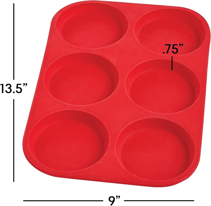 Mrs. Anderson's Baking 6-Cup Muffin Top Pan, Non-Stick European-Grade Silicone