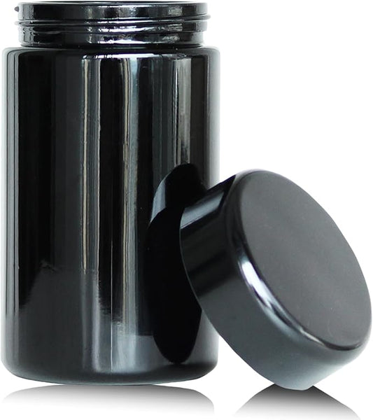 Black Glass Airtight Storage Container Jar 150ml with UV Protection for Spice Coffee