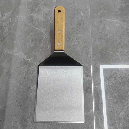 Extra Wide Griddle Spatula – Large Metal Grill Spatula with Full Tang Wooden Handle & Beveled Edges, Heavy Duty Turner for Skillets, Griddles & Grills, Perfect for Burgers (Style 04)