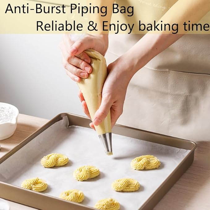 Piping Bags Disposable 14 Inch 100PCS Anti Burst Thicken Pastry Bags with 6 Icing Bag Ties for Cookie Cake Frosting Decorating Baking Supplies