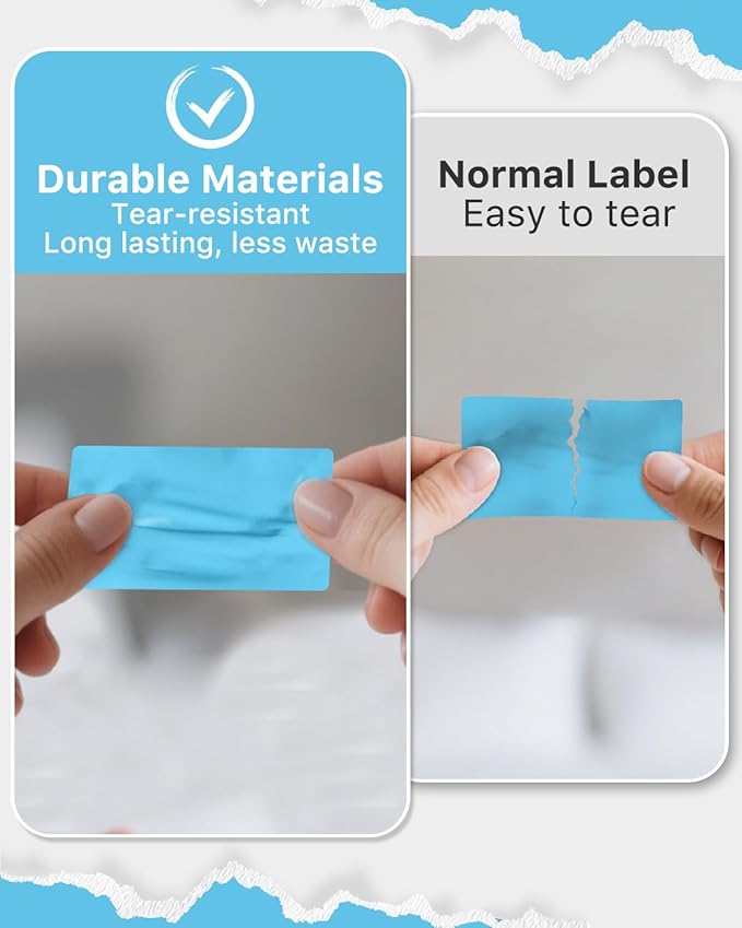 iEager 2.25x1.25 Inch Thermal Labels, Blue Durable Thermal Printer Stickers, Self-Adhesive Rectangle Shipping Label Printer Sticker for Barcode, Name, Address, 1000 Labels/Roll