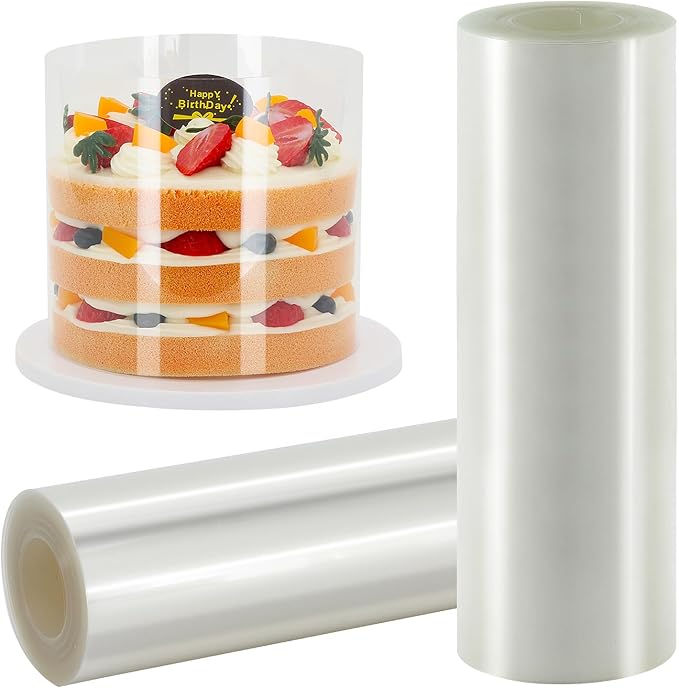 Cake Collar, Transparent Cake Rolls, Clear Cake Strips, DIY Acetate Sheet, Surrounding Edge for Baking Decorate, Chocolate Mousse Cake Elegant Cake Wrapping 6X394 inch