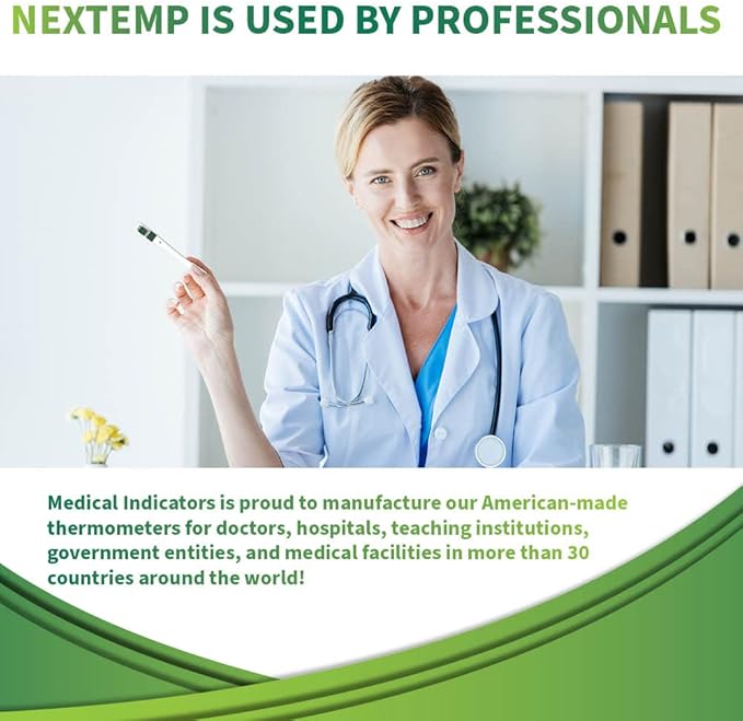 NexTemp® Single-Use Thermometers: Individually Wrapped, Disposable, Providing Superior Accuracy and Maximum Infection Control. Perfect for Work, Schools, First-Aid, Home, and Travel, Celsius, 100-Pack