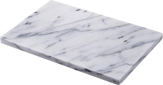 JEmarble Pastry Board 8x12 inch with Non-Slip Rubber Feets for Stability Perfect for Keep the Dough Cool and Chocolate Tempering(Premium Quality) White