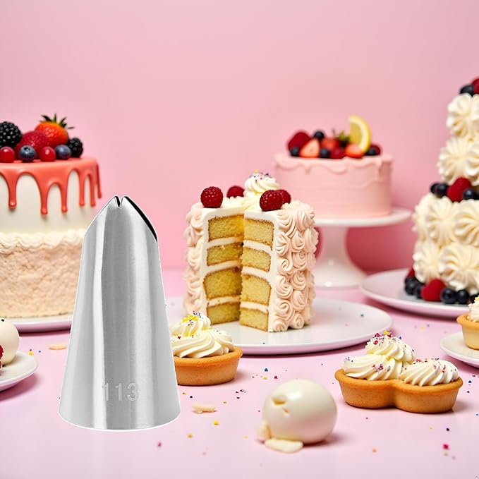 Cake Decorating Icing Tips Set, Crumb Coat Piping Tips, Professional Decorating Tools (#113)