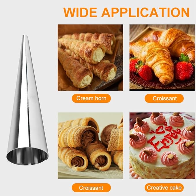 Cannoli Tubes Molds & Cream Horn Baking Set - 23-Piece Non-Stick Molds, Cone Shaped & Tube Forms for Professional & Home Bakers, DIY Desserts, Pastries, and Appetizers