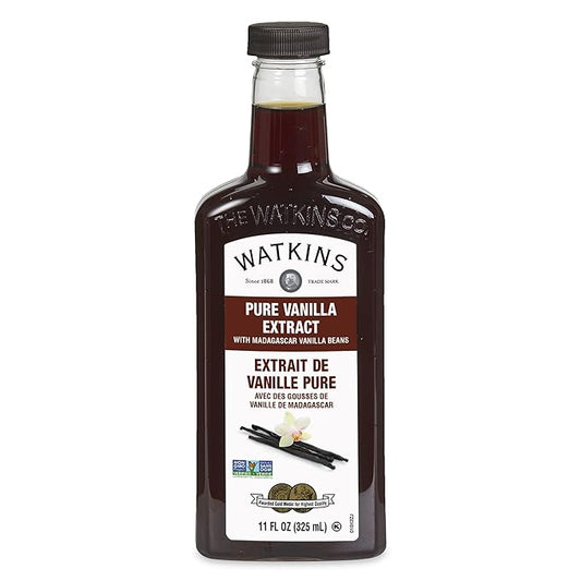 Watkins Pure Vanilla Extract, with Madagascar Vanilla Beans, Non-GMO, Kosher, 11 oz. Bottle, 1-Pack