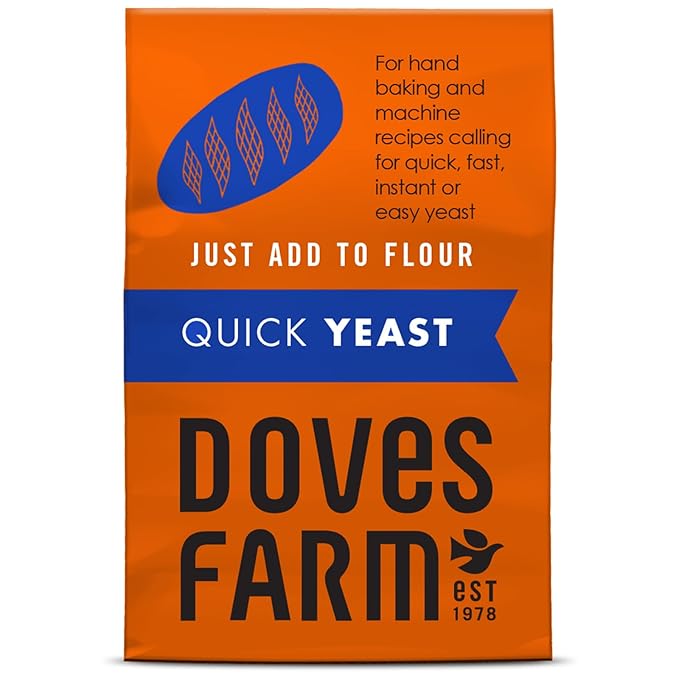 Doves Farm Quick Yeast | For Bread & Pizza Dough Baking | Useful for Home Hand Baking & Bread Machine | Highly Effective Instant Dry Yeast | 4.41 Oz (125gm)