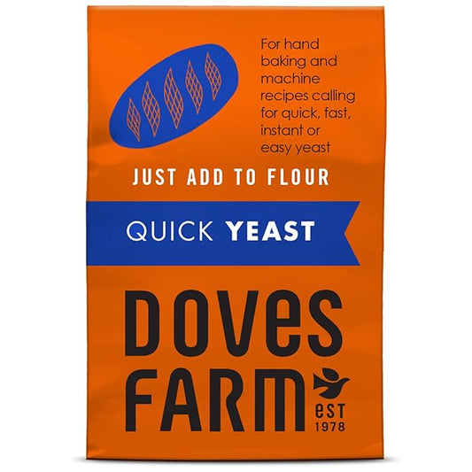 Doves Farm Quick Yeast | For Bread & Pizza Dough Baking | Useful for Home Hand Baking & Bread Machine | Highly Effective Instant Dry Yeast | 4.41 Oz (125gm)