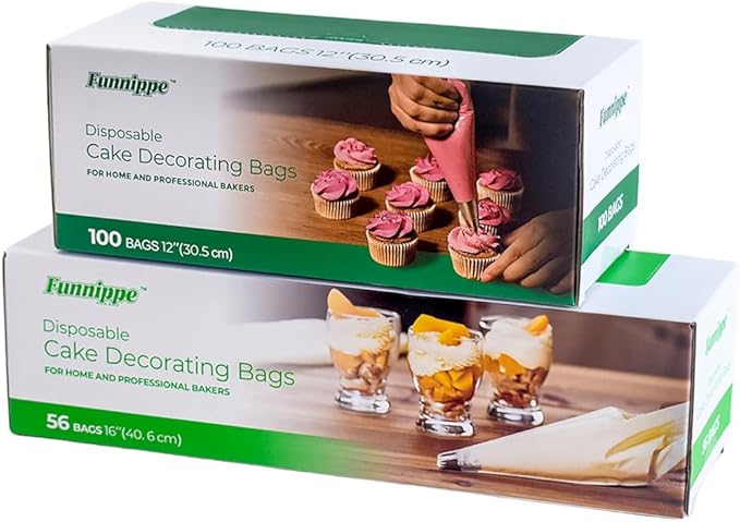 Disposable Piping Bags, 16 Inch Cake Decorating Bags, Anti-Burst Pastry Bags for Cakes and Cookies, Pack of 56