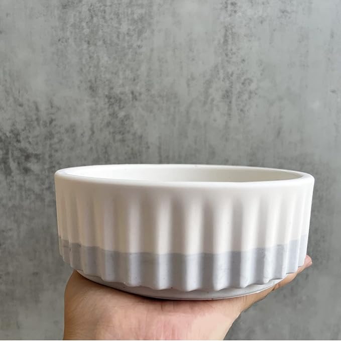 Round Vertical Striped Flower Pot Silicone Mold Succulent Planter Vase Concrete Mold Plaster Epoxy Resin Cement Clay Storage Box Mould