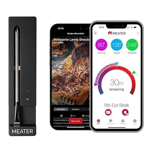 MEATER Pro Bundle: Smart Wireless Meat Thermometer with Built-in WiFi | Kitchen Towel & Bar Blade Opener | Long Range for Grilling, Smoking, Roasting & BBQ | Limited Edition Brown Sugar Color