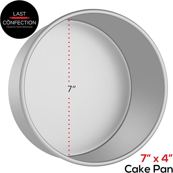 LAST CONFECTION 7" x 4" Aluminum Round Cake Pan - Professional Bakeware
