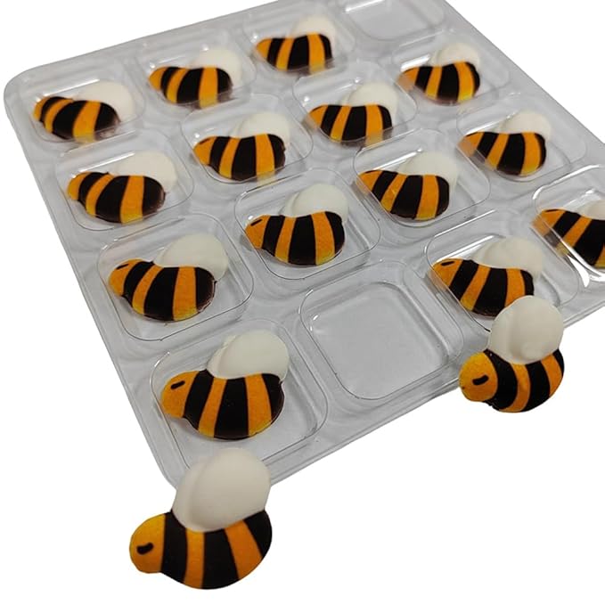 Edible Candy 3D Bee Cake Decorations Dessert Sugar Sprinkles for Cake Decorating Cookie DIY Cupcake Topper Icing Frosting Decoration Birthday Halloween Christmas Party Supplies