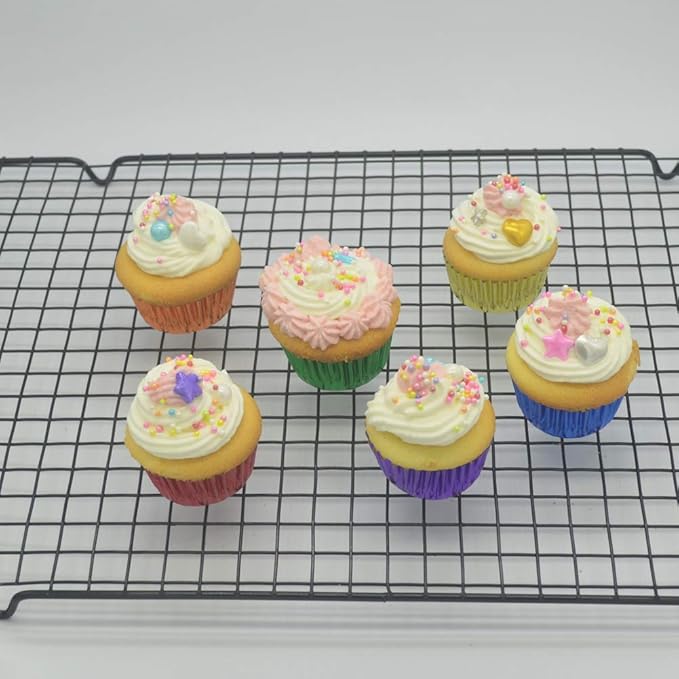 Bright Rainbow Foil Cupcake Liners Mini Baking Cups for Party, 240-Count