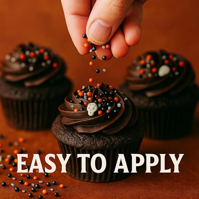 Confect Halloween Edible Sprinkles Bottle | Spooky Cake Decorations for Halloween Cupcakes, Cookies, Treats | Festive Sprinkle Mix for Baking – Witch, Ghost, Pumpkin Shapes – 4.2 Oz (HLWNBOX-BT-12)