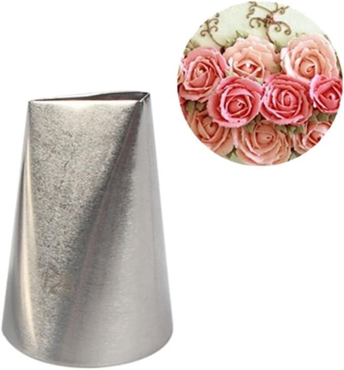 FantasyDay 5 piece Stainless Steel Rose Flower Piping Tips Piping Nozzles Cake Decorating Supplies Cookies Cupcake Icing Decorating Supplies Decorating Kits Frosting Icing Tips Baking Set Tools #4