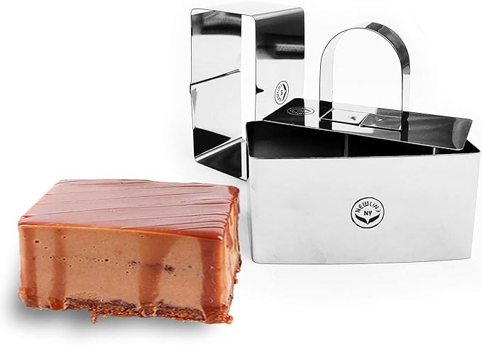 NEWLINE NY Stainless Steel Dessert Rings (12 Pcs) Round Square Rectangular Appetizers Molded Salads, Cakes Mousse Molding Layering Cake Cutter