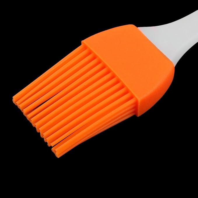 uxcell Silicone Head Kitchen Heat Resistant Baking Basting Cooking Pastry Brush Orange