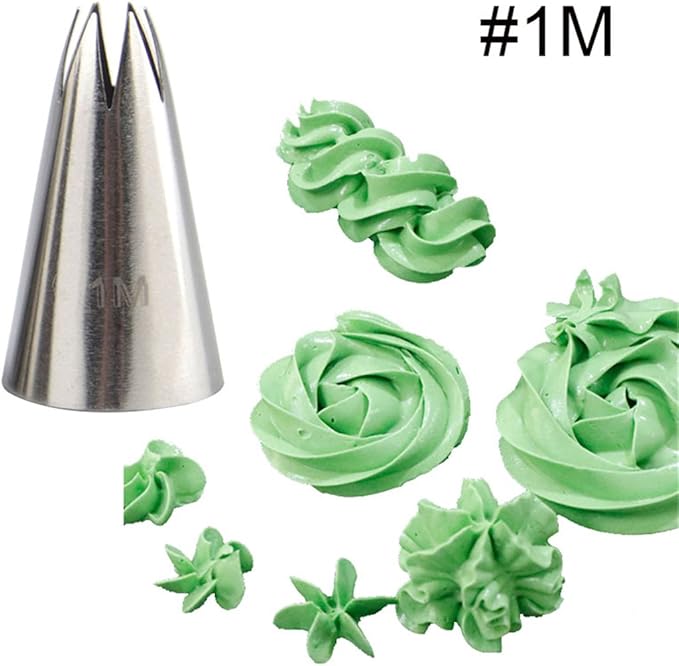FantasyDay 4 piece Stainless Steel Piping Tips Piping Nozzles Cake Decorating Supplies Cookies Cupcake Icing Decorating Supplies Decorating Kits Frosting Icing Tips Baking Set Tools