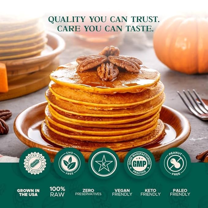 Premium Raw Pecan Halves 32oz (2 lb) | American-Grown, Non-GMO | Batch Tested Gluten & Peanut Free | No PPO or Preservatives | Rich Flavor for Snacking & Cooking