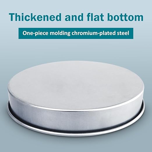 Lab Sieve Pan with Lid, Chromium-Plated Steel Test Sieves Pan, Economy Standard Analysis Sample Test Sieves for Industrial Laboratory Homes, 12Inch/30cm Diameter 2.75in/7cm Height