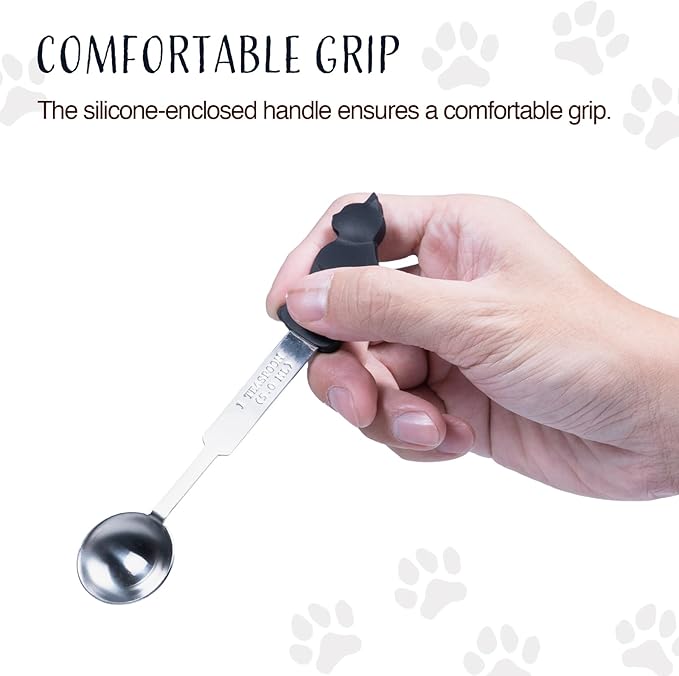 Cat Measuring Spoons Set, 4-Piece Stainless Steel Measuring Spoons with Cute Cat Handles, Accurate Teaspoon & Tablespoon Sizes for Dry or Liquid Ingredients, Dishwasher Safe