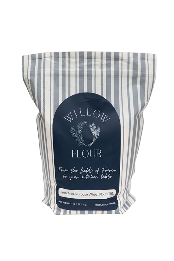 Willow Flour - Authentic French T55 Wheat Flour for Baking, Fine milled, 5LB (2.27kg) Bag